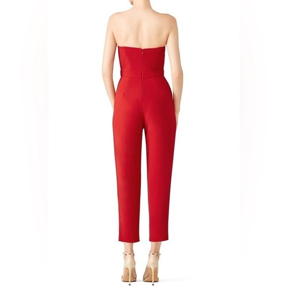 Jill Jill Stuart Red Crepe Strapless Jumpsuit Size 12 - Picture 4 of 12